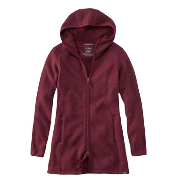 L.L. Bean Jackets & Blazers - Women's L.L.Bean Maroon Sweater Fleece Coat
